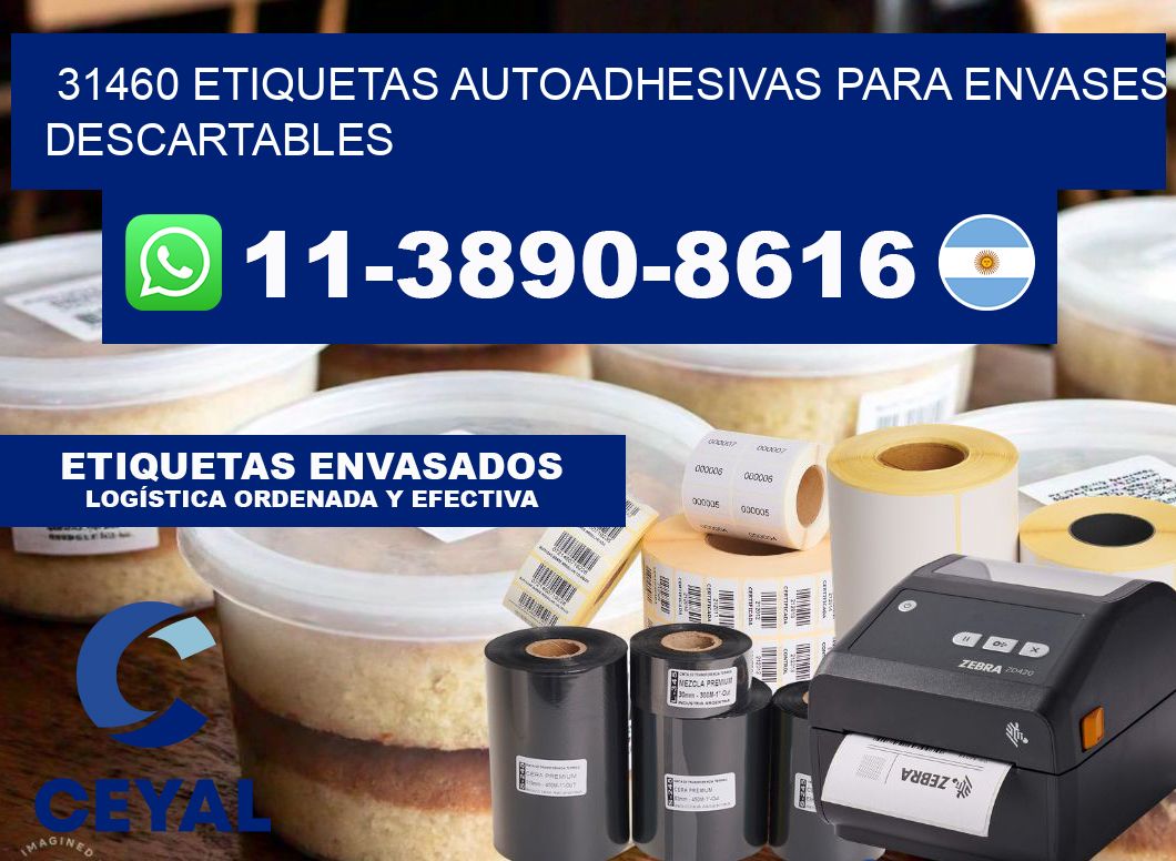 31460 etiquetas autoadhesivas para envases descartables