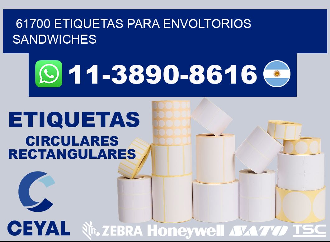 61700 etiquetas para envoltorios sandwiches