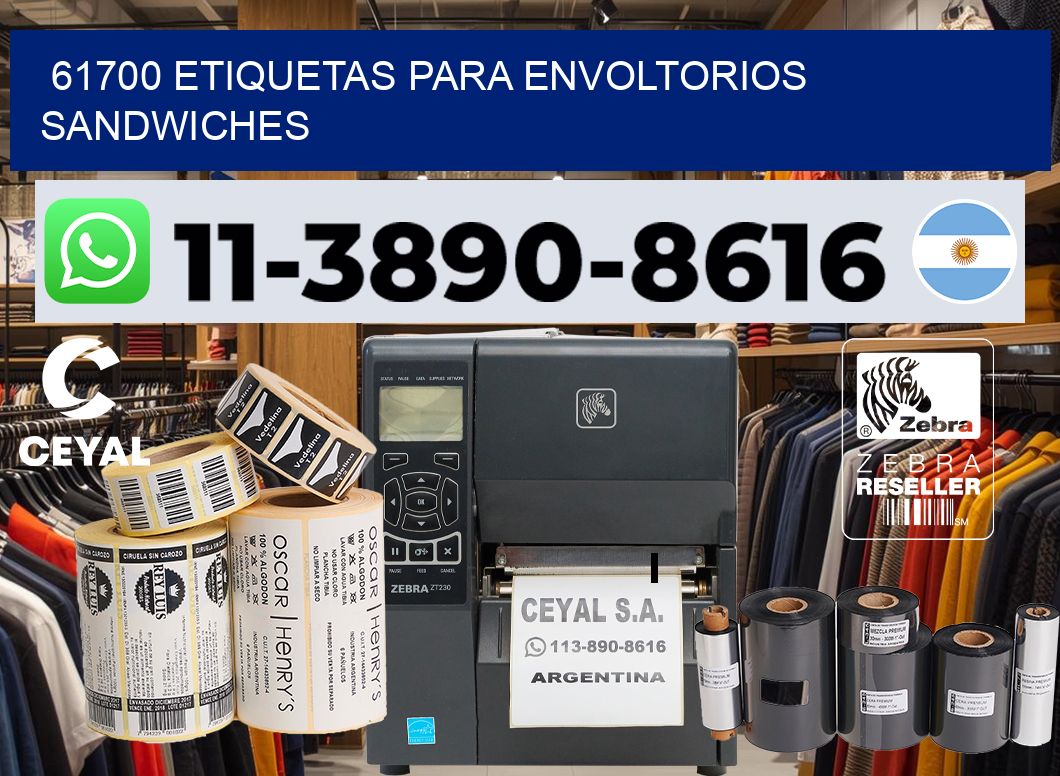 61700 etiquetas para envoltorios sandwiches