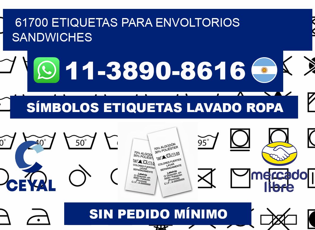 61700 etiquetas para envoltorios sandwiches