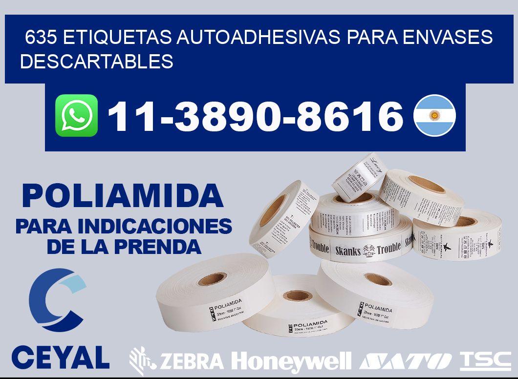 635 etiquetas autoadhesivas para envases descartables