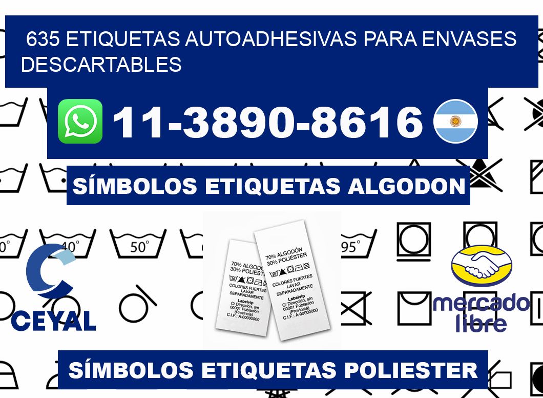 635 etiquetas autoadhesivas para envases descartables