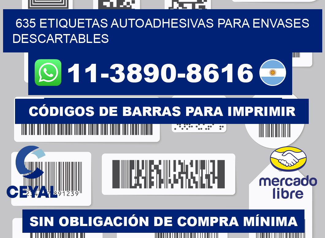 635 etiquetas autoadhesivas para envases descartables