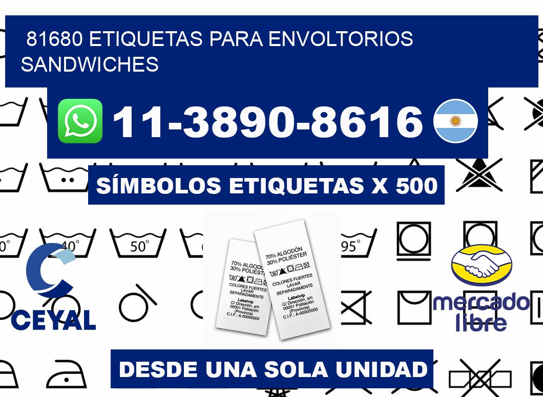 81680 etiquetas para envoltorios sandwiches