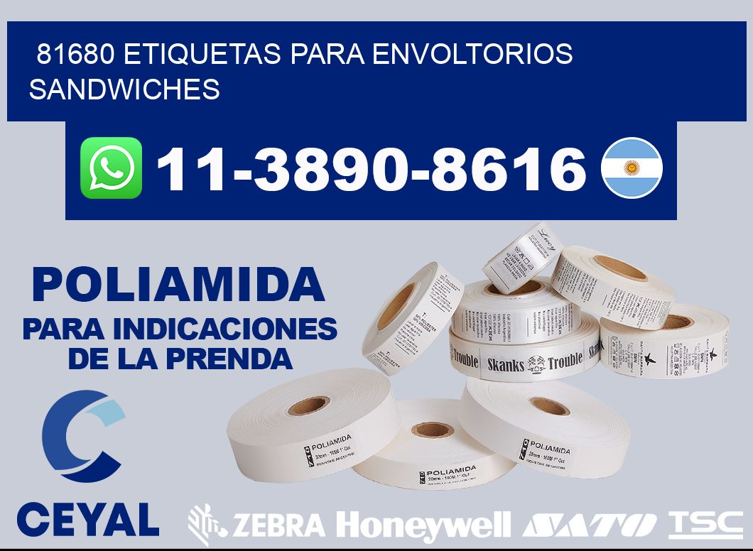 81680 etiquetas para envoltorios sandwiches