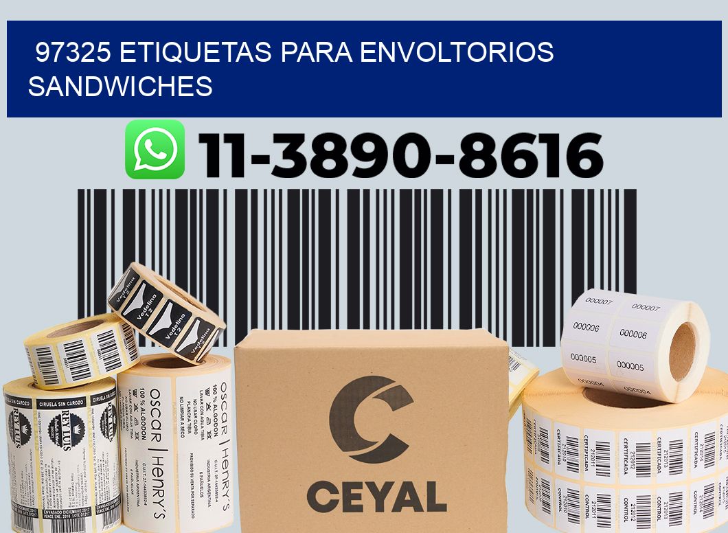 97325 etiquetas para envoltorios sandwiches
