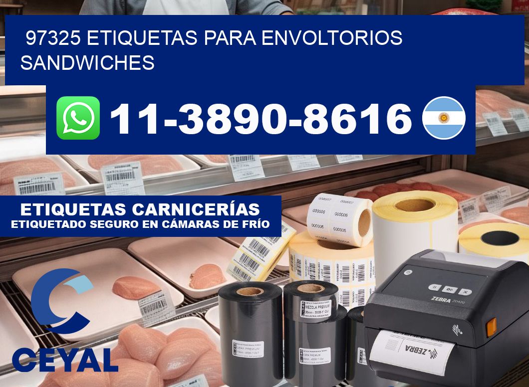 97325 etiquetas para envoltorios sandwiches