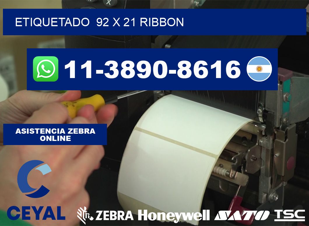Etiquetado 92 x 21 ribbon
