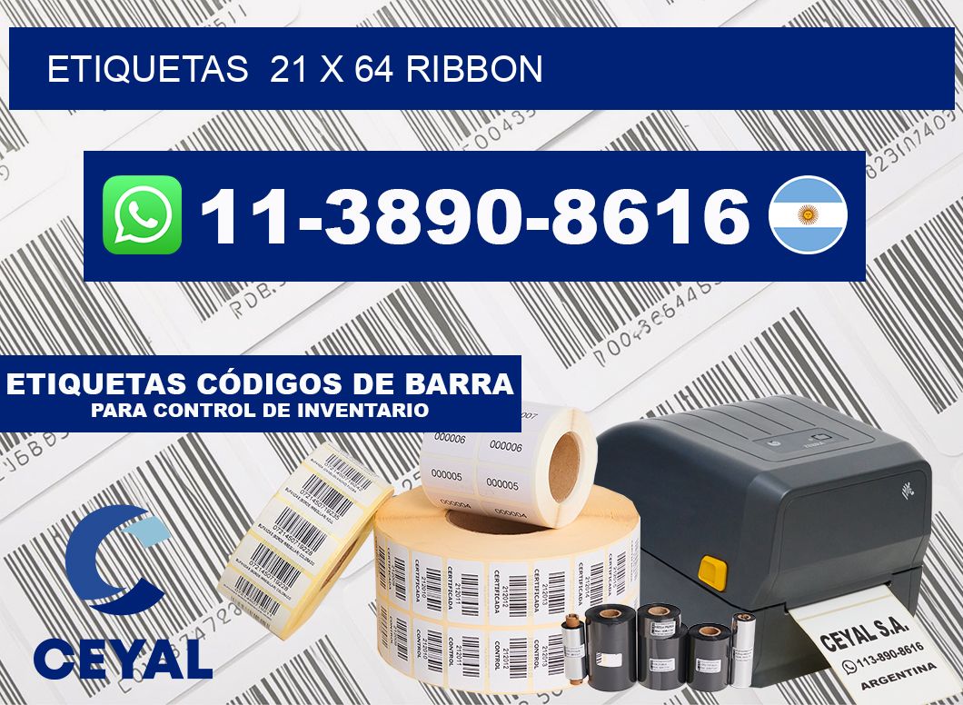 Etiquetas  21 x 64 ribbon