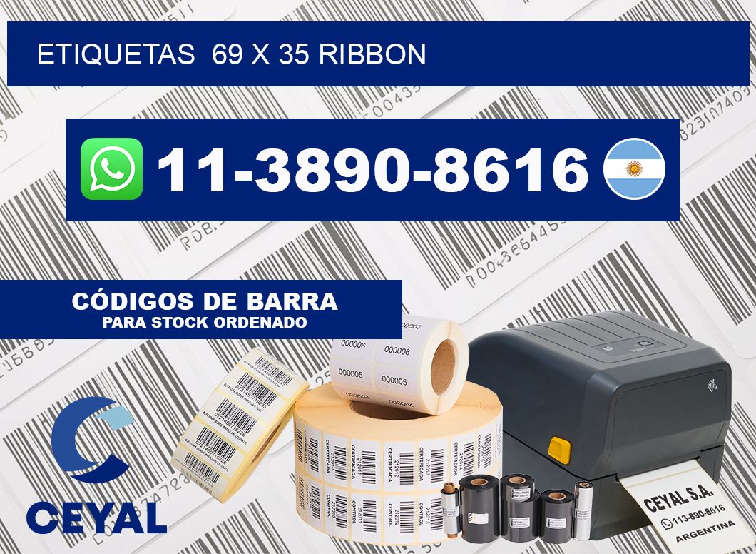 Etiquetas  69 x 35 ribbon