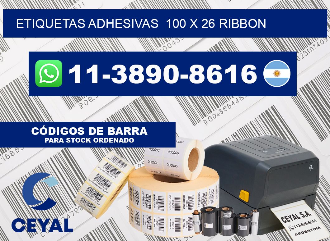 Etiquetas adhesivas  100 x 26 ribbon