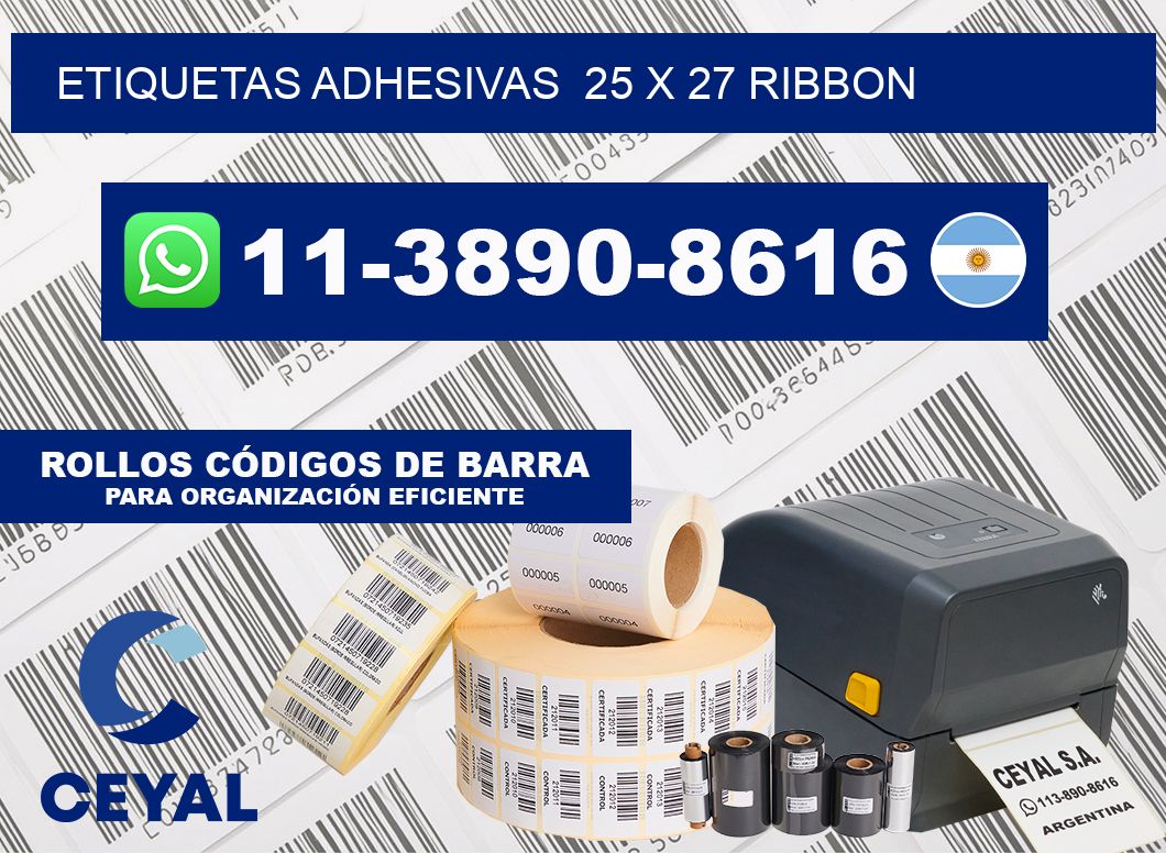 Etiquetas adhesivas  25 x 27 ribbon