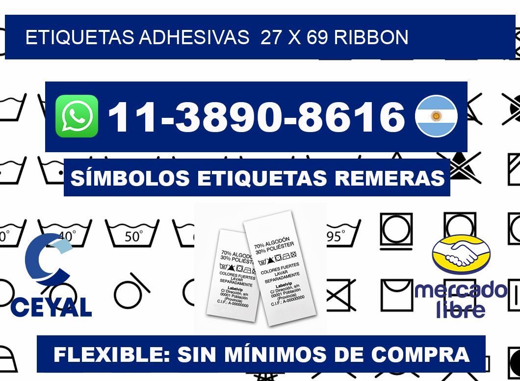 Etiquetas adhesivas 27 x 69 ribbon