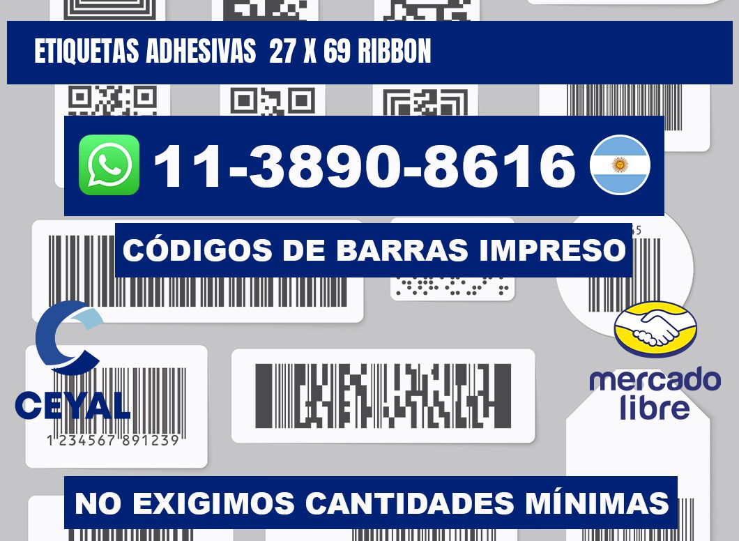 Etiquetas adhesivas 27 x 69 ribbon