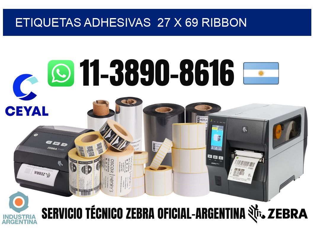 Etiquetas adhesivas 27 x 69 ribbon