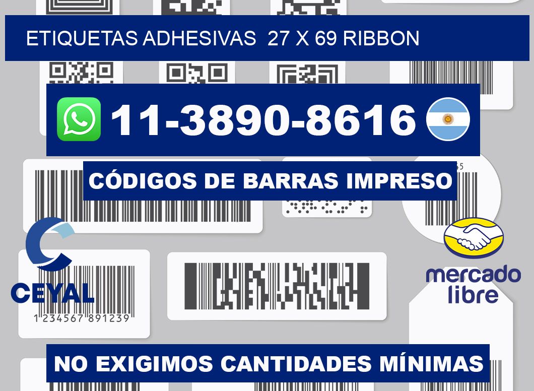 Etiquetas adhesivas 27 x 69 ribbon