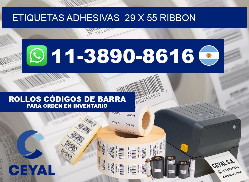 Etiquetas adhesivas  29 x 55 ribbon