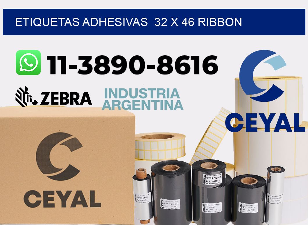 Etiquetas adhesivas  32 x 46 ribbon