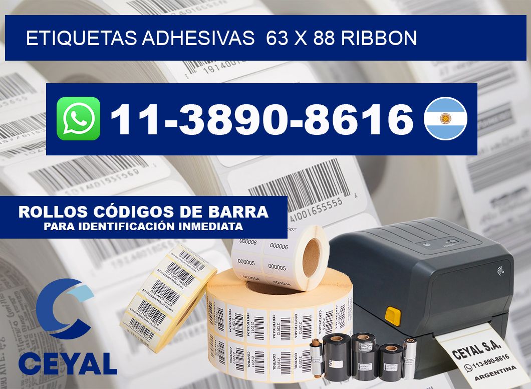Etiquetas adhesivas  63 x 88 ribbon