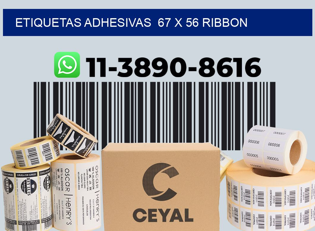 Etiquetas adhesivas  67 x 56 ribbon