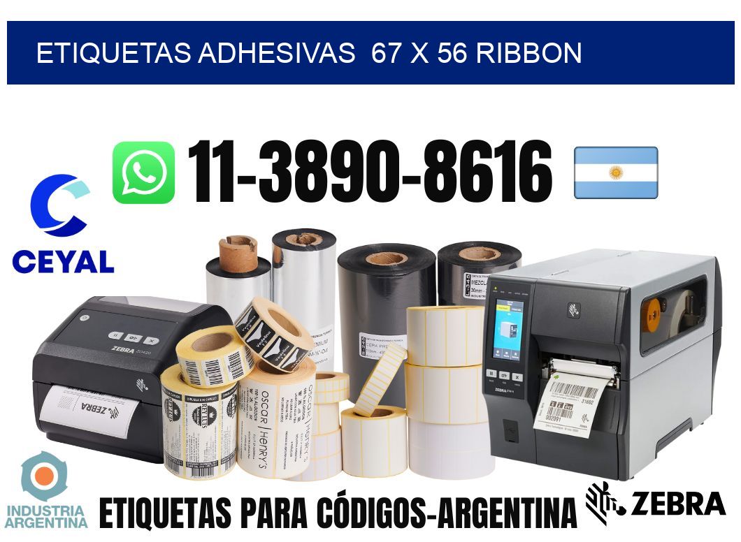 Etiquetas adhesivas  67 x 56 ribbon