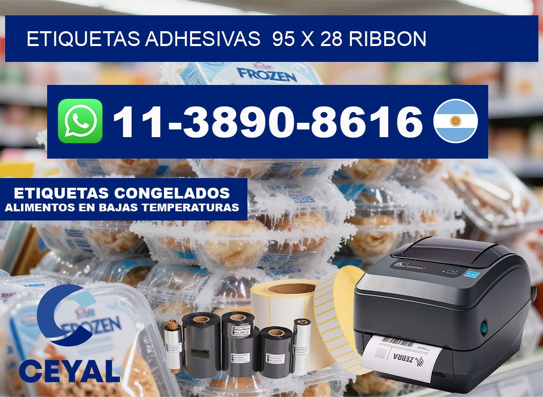 Etiquetas adhesivas  95 x 28 ribbon