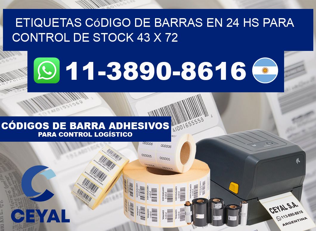 Etiquetas código de barras en 24 hs para control de stock 43 x 72