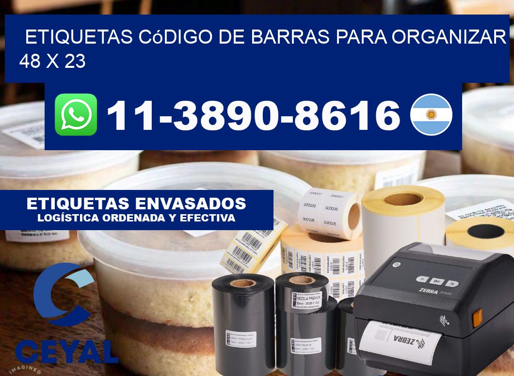 Etiquetas código de barras para organizar 48 x 23