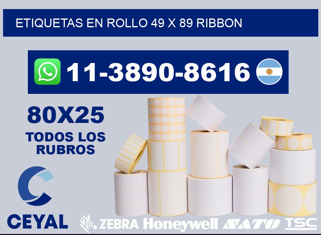 Etiquetas en rollo 49 x 89 ribbon