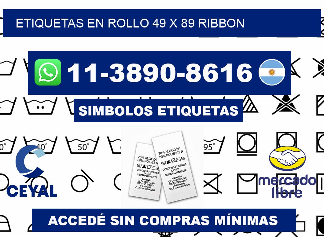 Etiquetas en rollo 49 x 89 ribbon