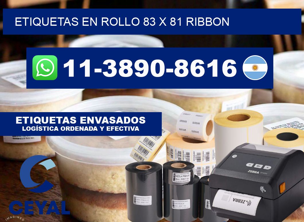 Etiquetas en rollo 83 x 81 ribbon