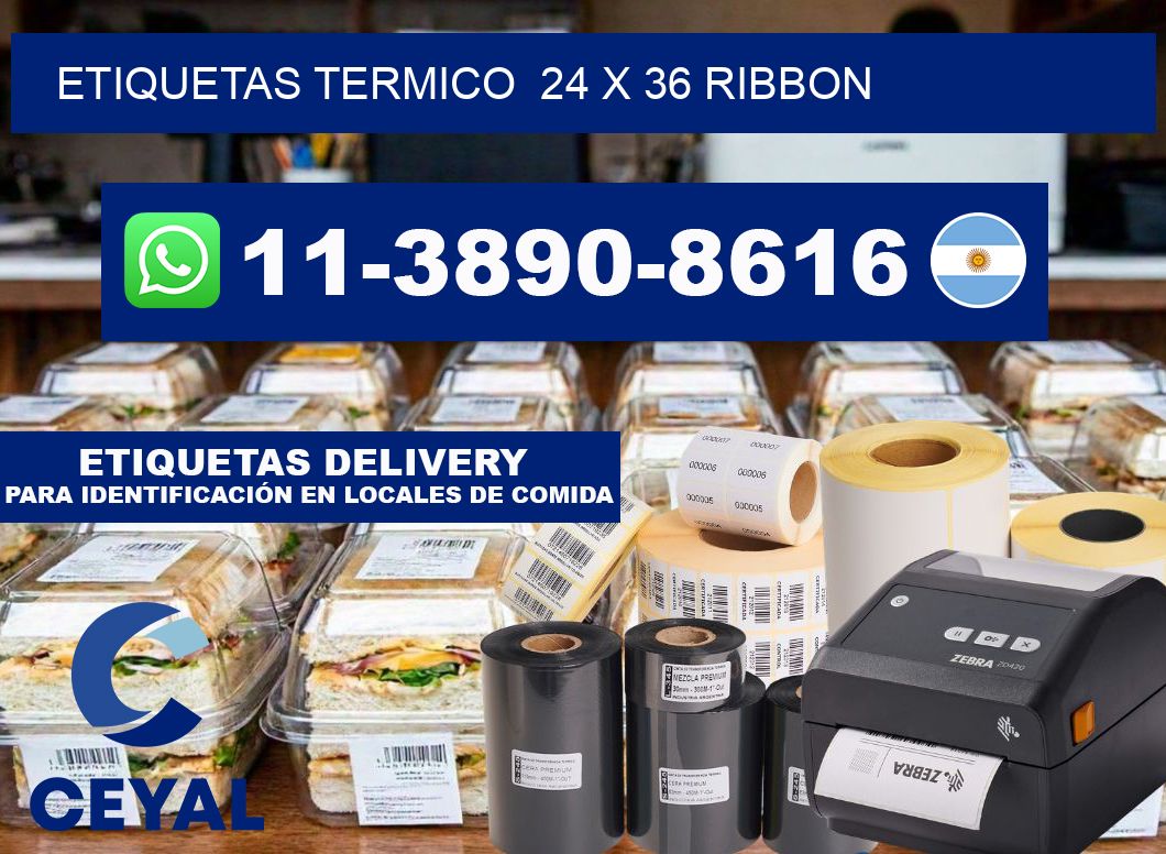 Etiquetas termico  24 x 36 ribbon