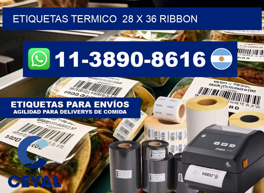 Etiquetas termico  28 x 36 ribbon