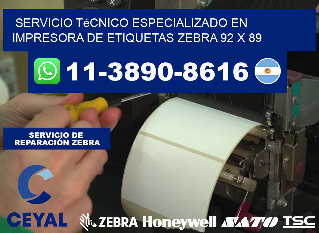 Servicio Técnico Especializado en Impresora de Etiquetas Zebra 92 x 89