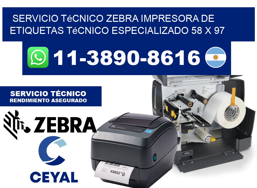 Servicio Técnico Zebra Impresora de Etiquetas Técnico Especializado 58 x 97