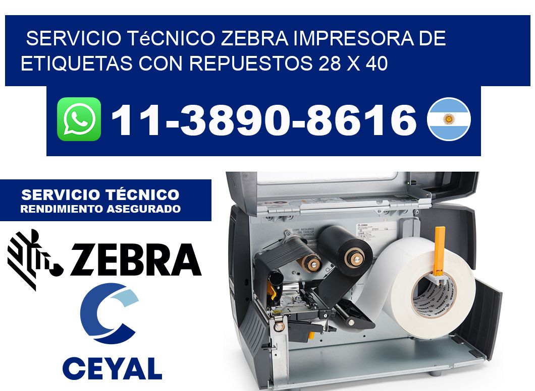 Servicio Técnico Zebra Impresora de Etiquetas con Repuestos 28 x 40