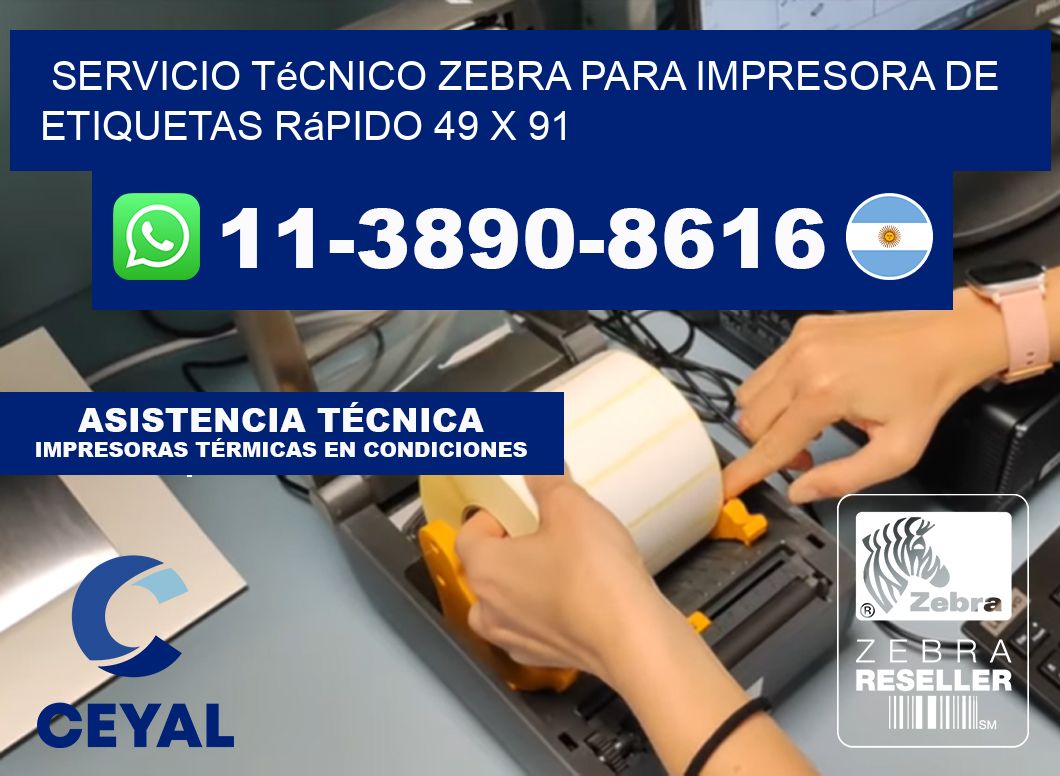 Servicio Técnico Zebra para Impresora de Etiquetas Rápido 49 x 91