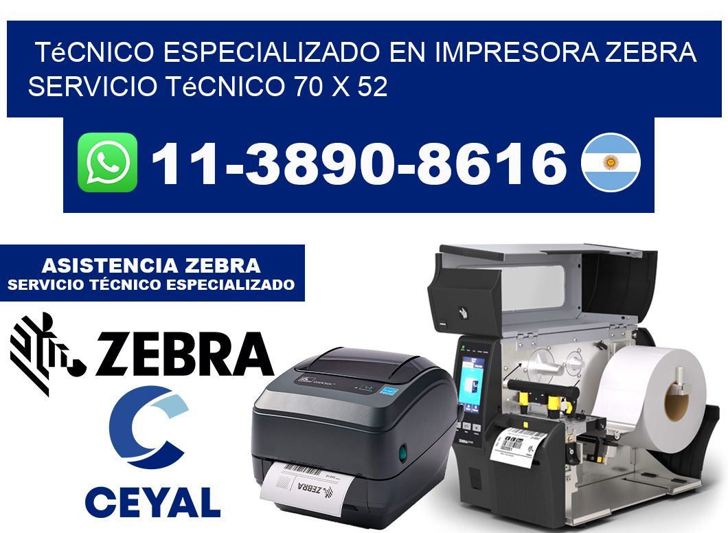 Técnico Especializado en Impresora Zebra Servicio Técnico 70 x 52