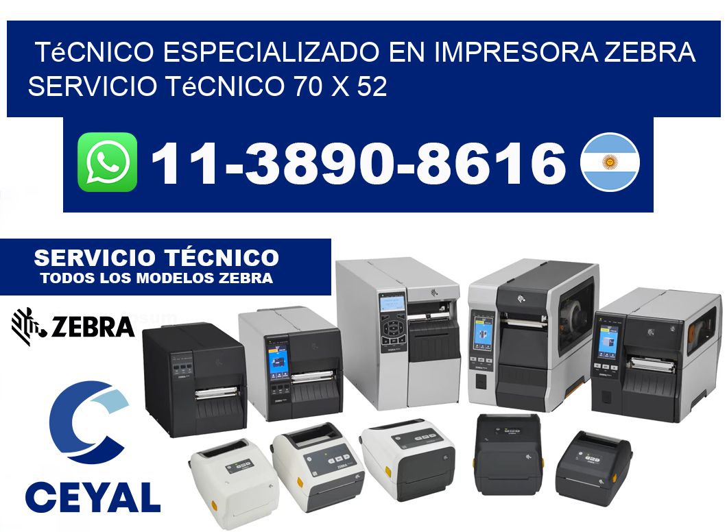 Técnico Especializado en Impresora Zebra Servicio Técnico 70 x 52