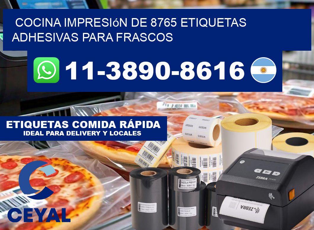 cocina impresión de 8765 etiquetas adhesivas para frascos