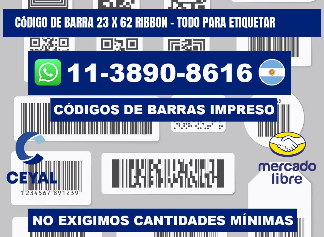 código de barra 23 x 62 ribbon - Todo para Etiquetar