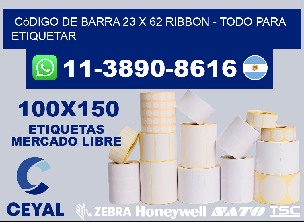 código de barra 23 x 62 ribbon - Todo para Etiquetar