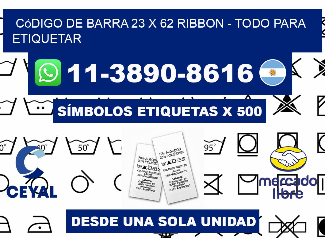 código de barra 23 x 62 ribbon - Todo para Etiquetar