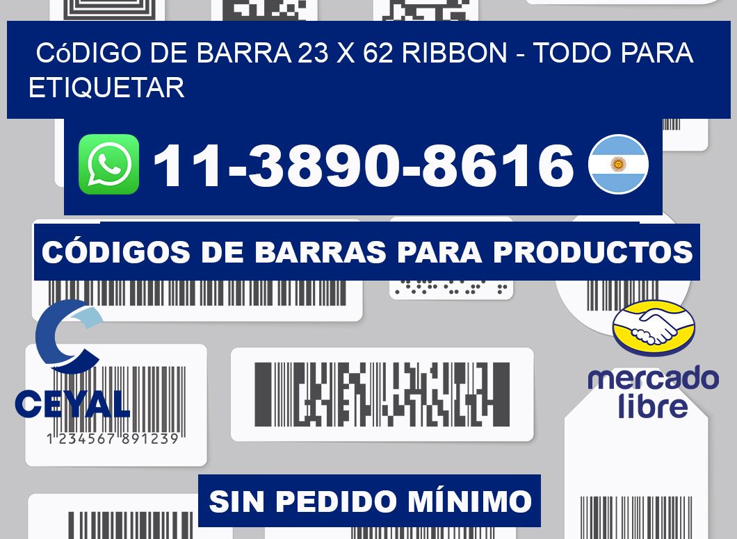 código de barra 23 x 62 ribbon - Todo para Etiquetar