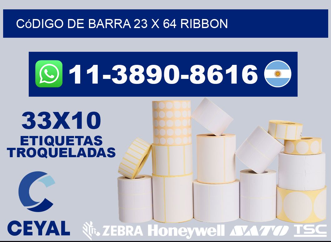 código de barra 23 x 64 ribbon