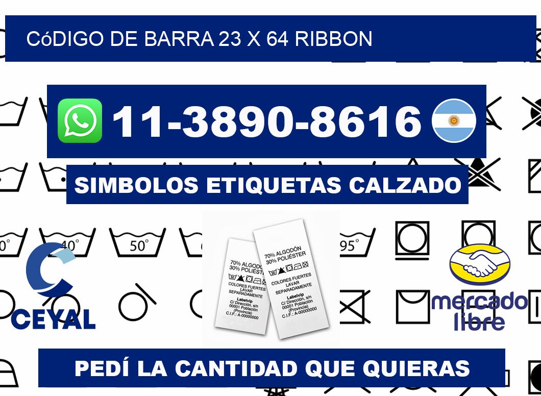código de barra 23 x 64 ribbon