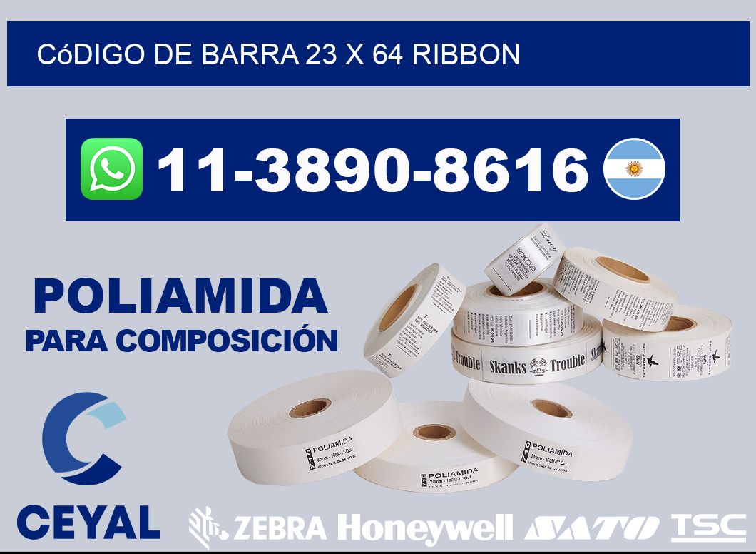 código de barra 23 x 64 ribbon