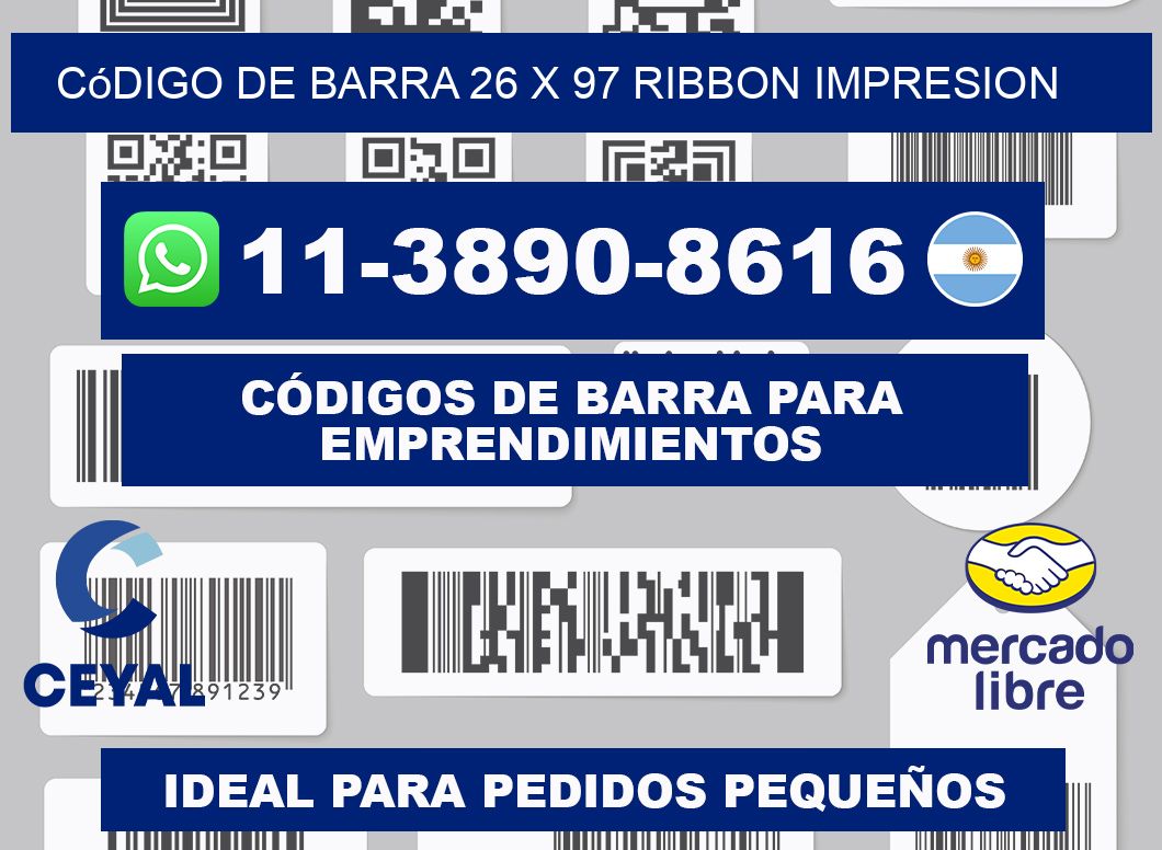 código de barra 26 x 97 ribbon impresion