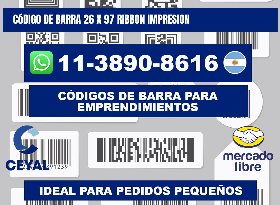 código de barra 26 x 97 ribbon impresion