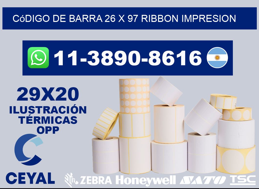 código de barra 26 x 97 ribbon impresion